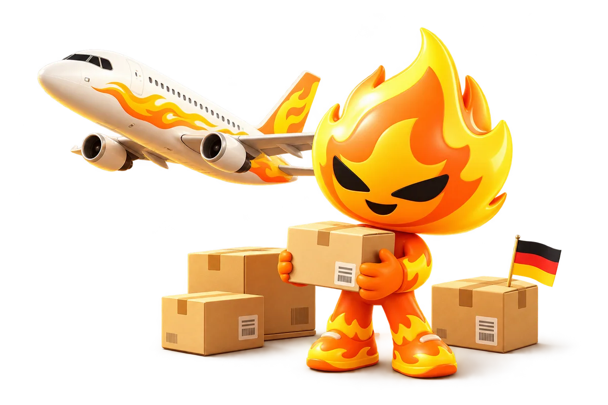 Gelb-oranges Flammen-Maskottchen