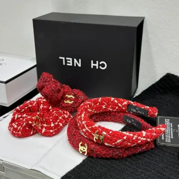 Chanel Tweed-Haarreif & Haargummi