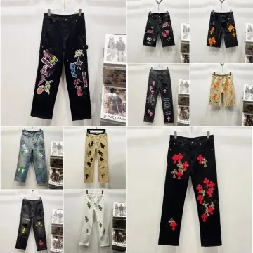 Chrome Hearts Cross-Patch Straight-Leg Jeans